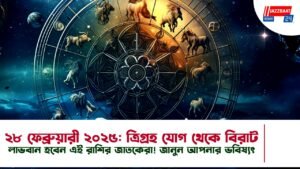 ২৮ ফেব্রুয়ারী ২০২৫: ত্রিগ্রহ যোগ থেকে বিরাট লাভবান হবেন এই রাশির জাতকেরা! জানুন আপনার ভবিষ্যৎ