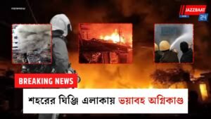 শহরের ঘিঞ্জি এলাকায় ভয়াবহ অগ্নিকাণ্ড