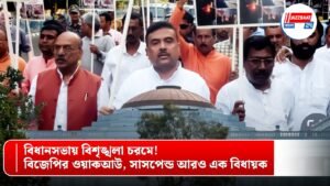 বিধানসভায় বিশৃঙ্খলা চরমে! বিজেপির ওয়াকআউ, সাসপেন্ড আরও এক বিধায়ক