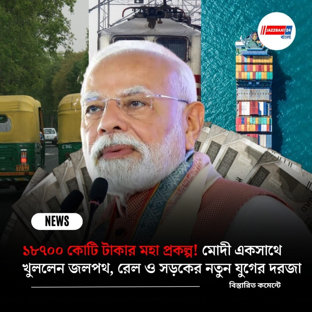 ১৮৭০০ কোটি টাকার মহা প্রকল্প! মোদী একসাথে খুললেন জলপথ, রেল ও সড়কের নতুন যুগের দরজা
