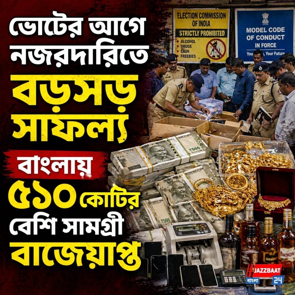 ভোটের আগে নজরদারিতে বড়সড় সাফল্য, বাংলায় ৫১০ কোটির বেশি সামগ্রী বাজেয়াপ্ত