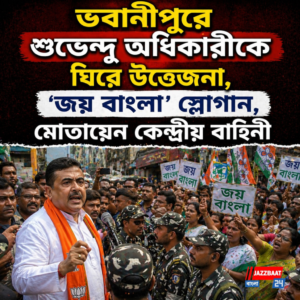 ভবানীপুরে শুভেন্দু অধিকারীকে ঘিরে উত্তেজনা, ‘জয় বাংলা’ স্লোগান, মোতায়েন কেন্দ্রীয় বাহিনী